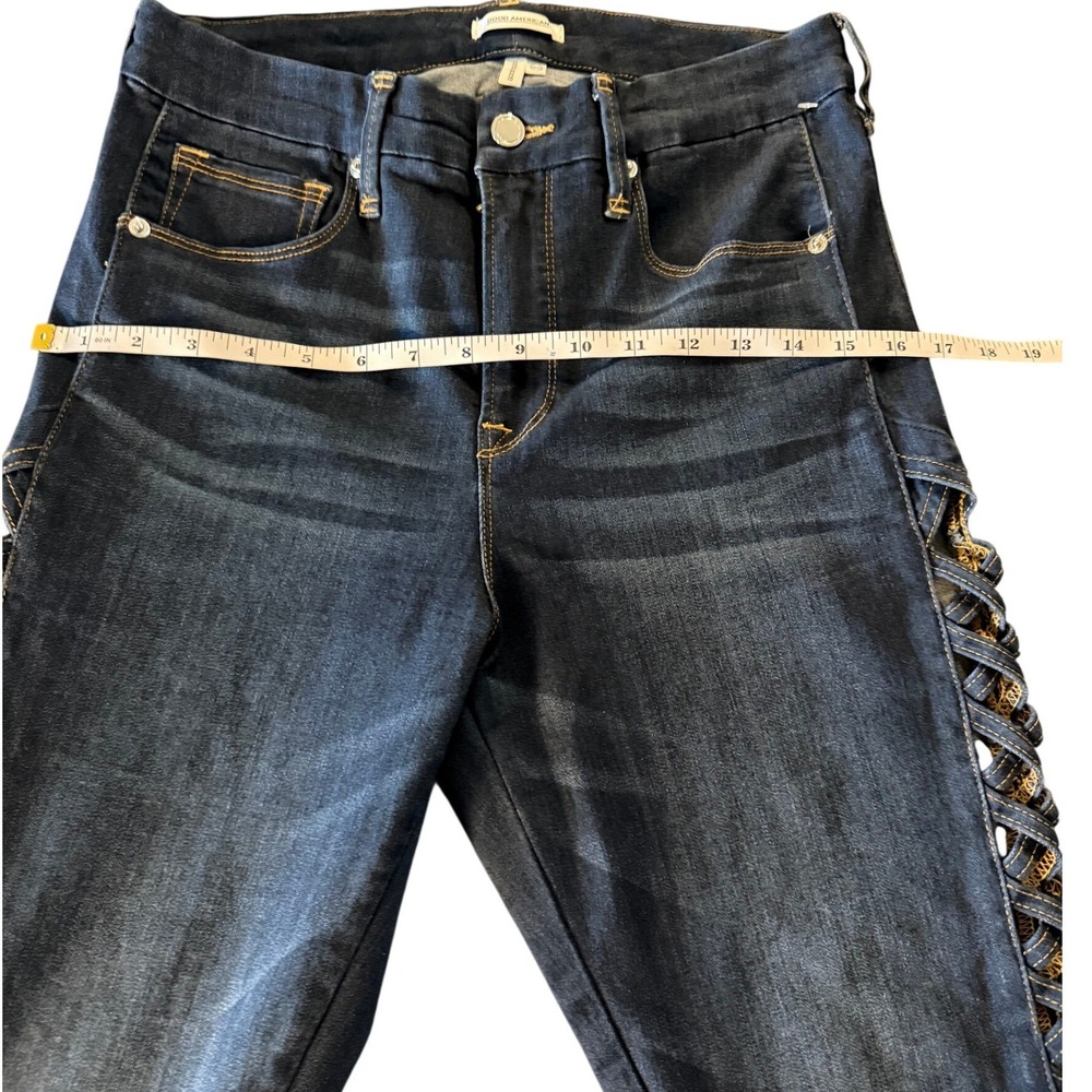 Good American Good Legs Jeans Dark Wash Side Weave Blue Size 12/31 - Picture 3 of 9